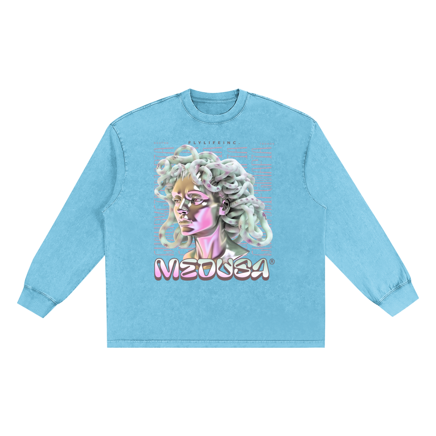 Luxury Life Mafia Washed Oversize Long Sleeve T-shirt