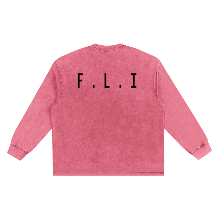 F.L.I Snow Washed Oversize Long Sleeve T-shirt