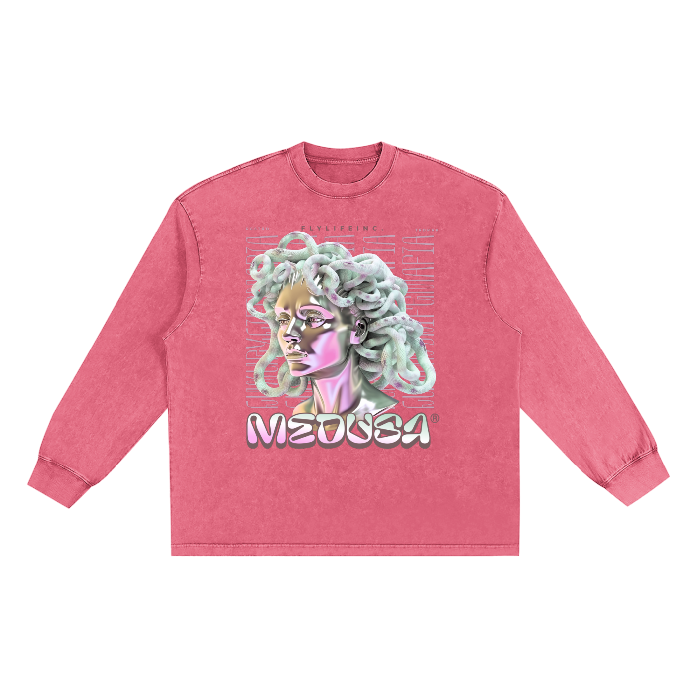 Luxury Life Mafia Washed Oversize Long Sleeve T-shirt