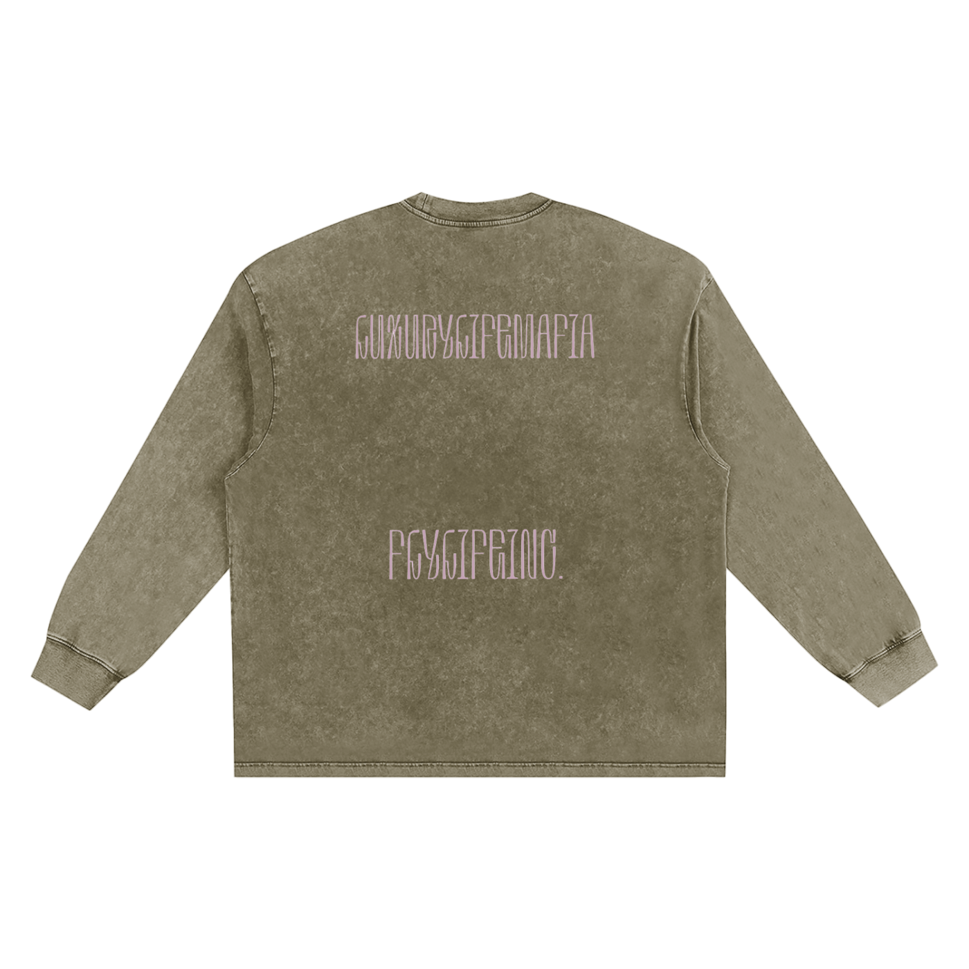 Luxury Life Mafia Washed Oversize Long Sleeve T-shirt