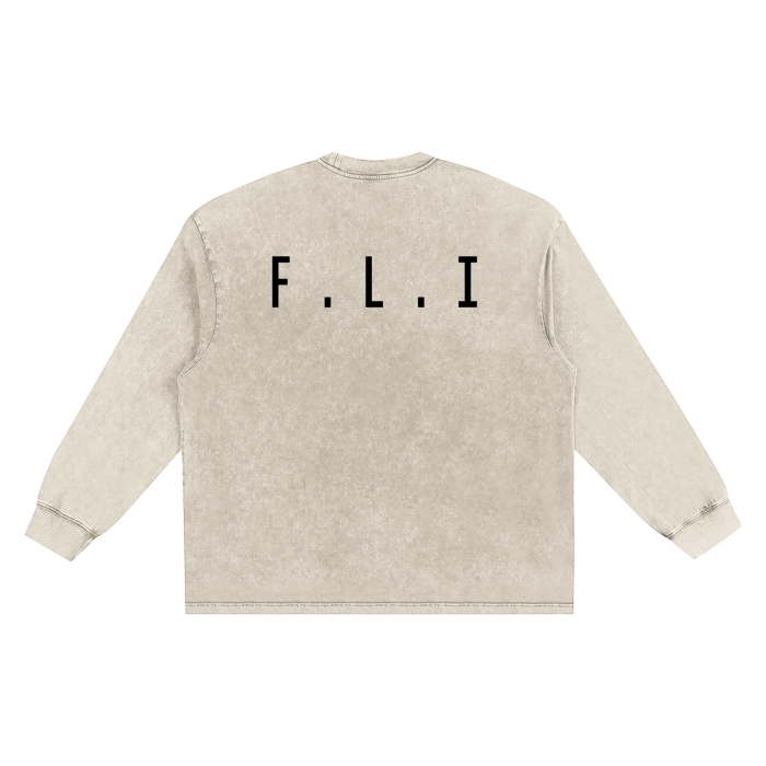 F.L.I Snow Washed Oversize Long Sleeve T-shirt