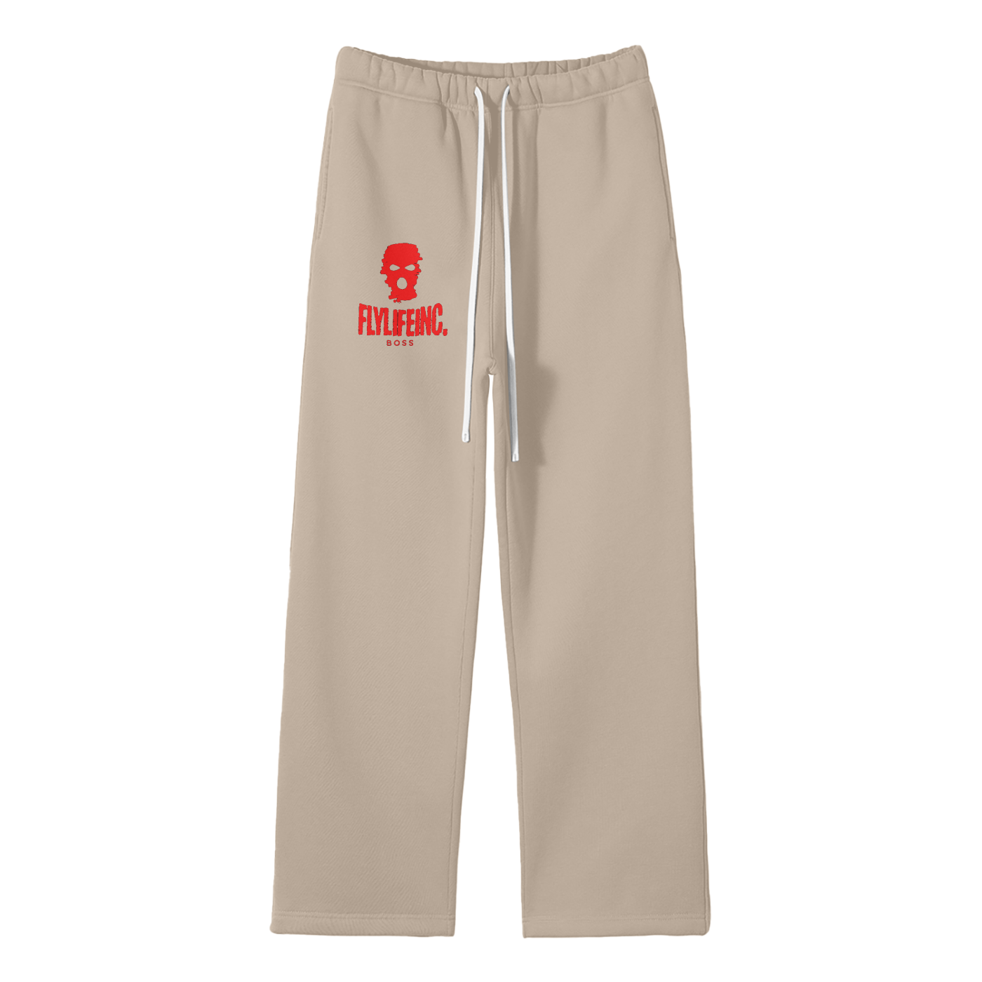 FlyLifeInc. Streetwear Unisex Solid Color Fleece Straight Leg Pants