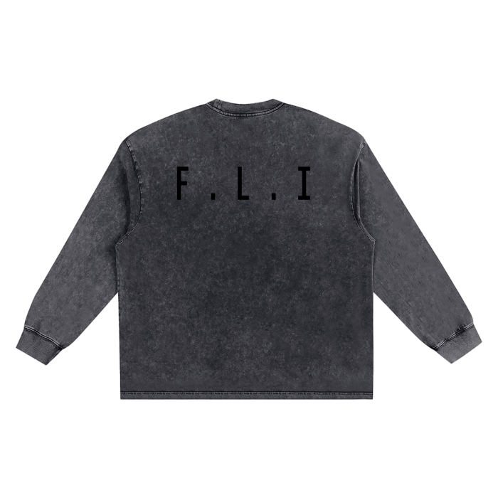 F.L.I Snow Washed Oversize Long Sleeve T-shirt
