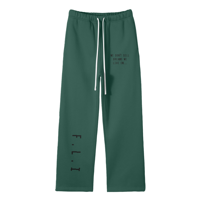 F.L.I Streetwear Unisex Solid Color Fleece Straight Leg Pants