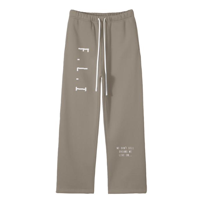 F.L.I Streetwear Unisex Solid Color Fleece Straight Leg Pants