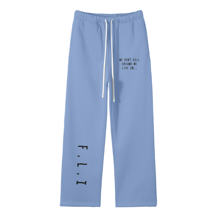 F.L.I Streetwear Unisex Solid Color Fleece Straight Leg Pants