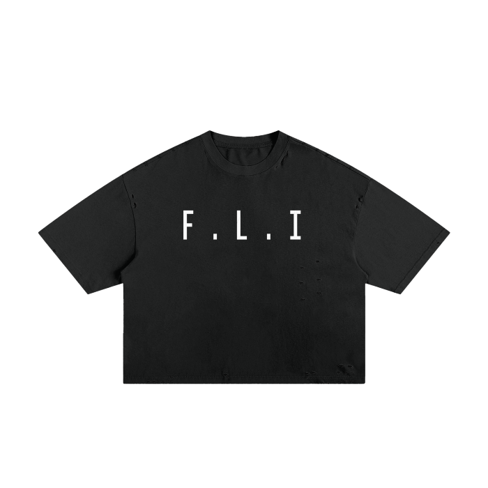 F.L.I Classic Frayed Boxy Tee - 250 GSM