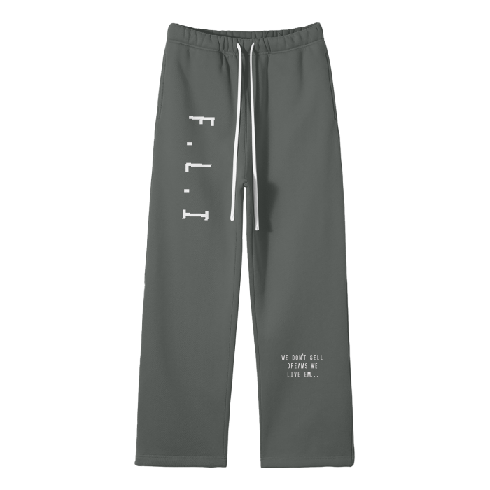 F.L.I Streetwear Unisex Solid Color Fleece Straight Leg Pants