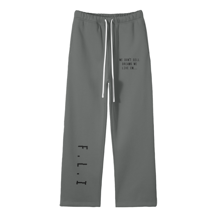 F.L.I Streetwear Unisex Solid Color Fleece Straight Leg Pants