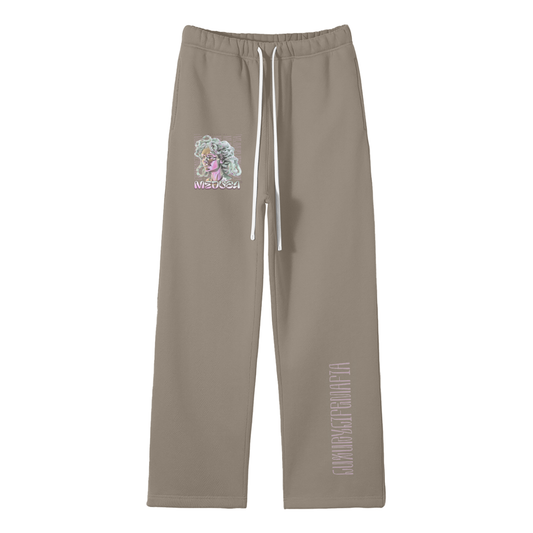 Luxury Life Mafia Streetwear Unisex Solid Color Fleece Straight Leg Pants