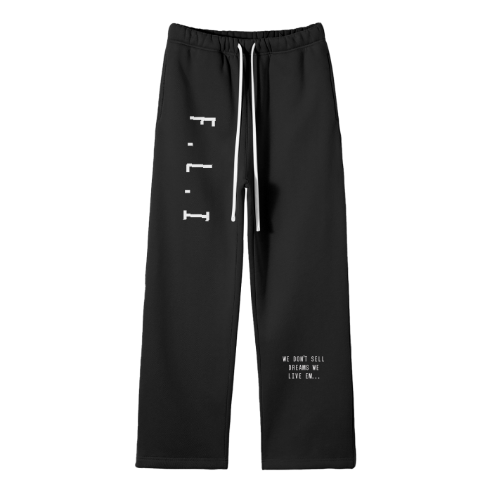 F.L.I Streetwear Unisex Solid Color Fleece Straight Leg Pants