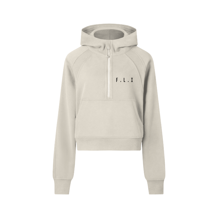 F.L.I Cropped Half-Zip Hoodie