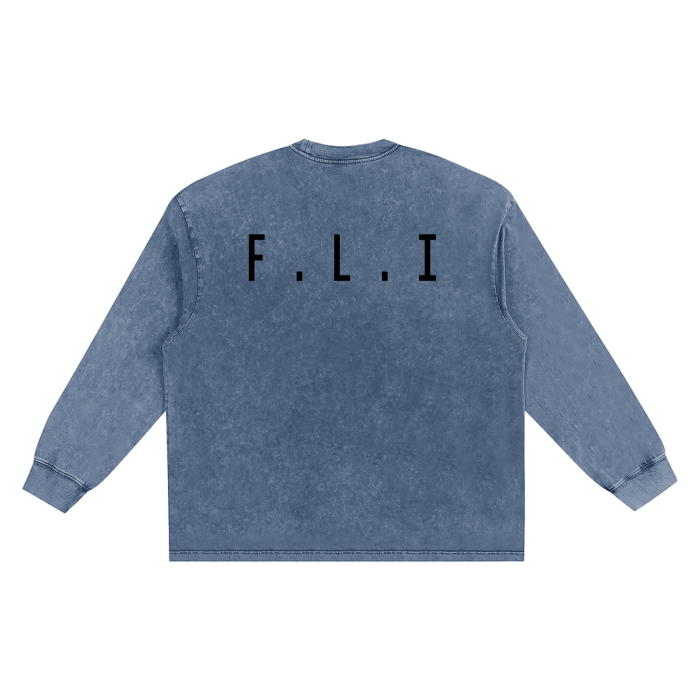 F.L.I Snow Washed Oversize Long Sleeve T-shirt