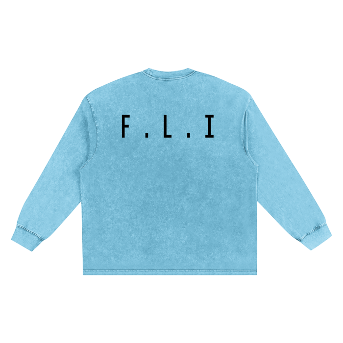 F.L.I Snow Washed Oversize Long Sleeve T-shirt