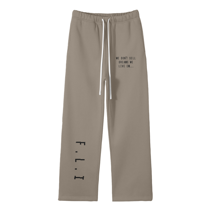 F.L.I Streetwear Unisex Solid Color Fleece Straight Leg Pants