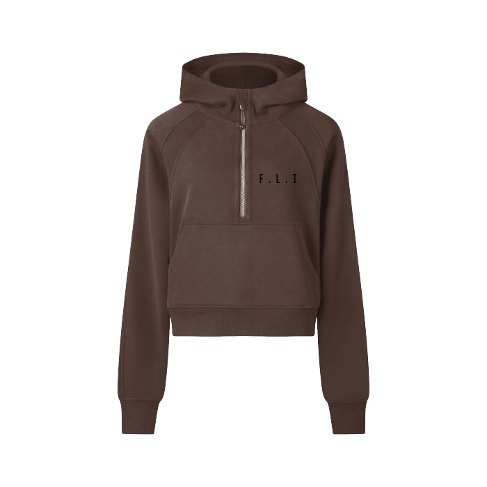 F.L.I Cropped Half-Zip Hoodie