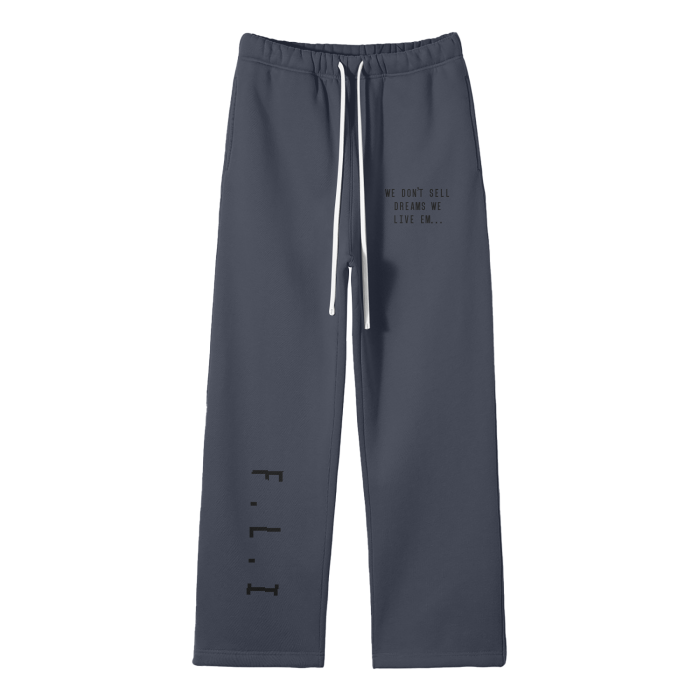 F.L.I Streetwear Unisex Solid Color Fleece Straight Leg Pants