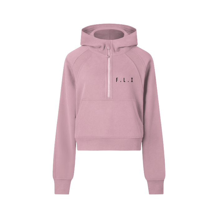 F.L.I Cropped Half-Zip Hoodie