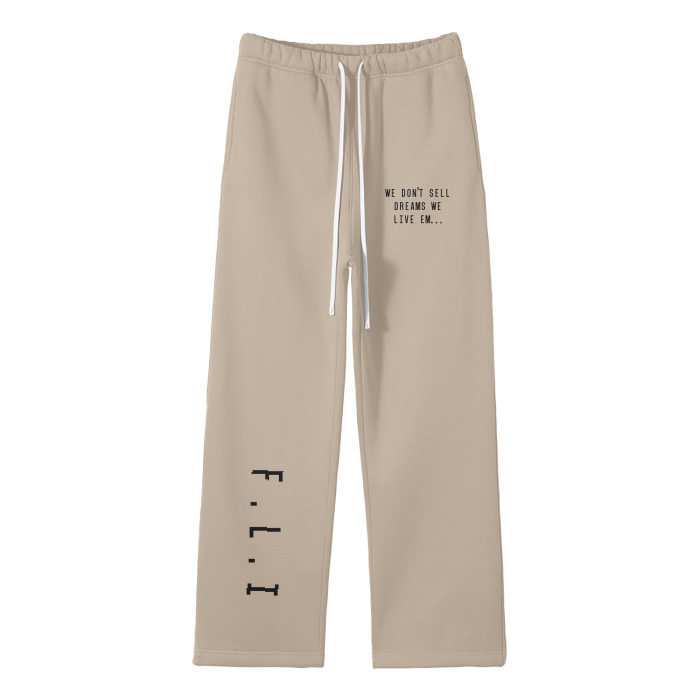 F.L.I Streetwear Unisex Solid Color Fleece Straight Leg Pants