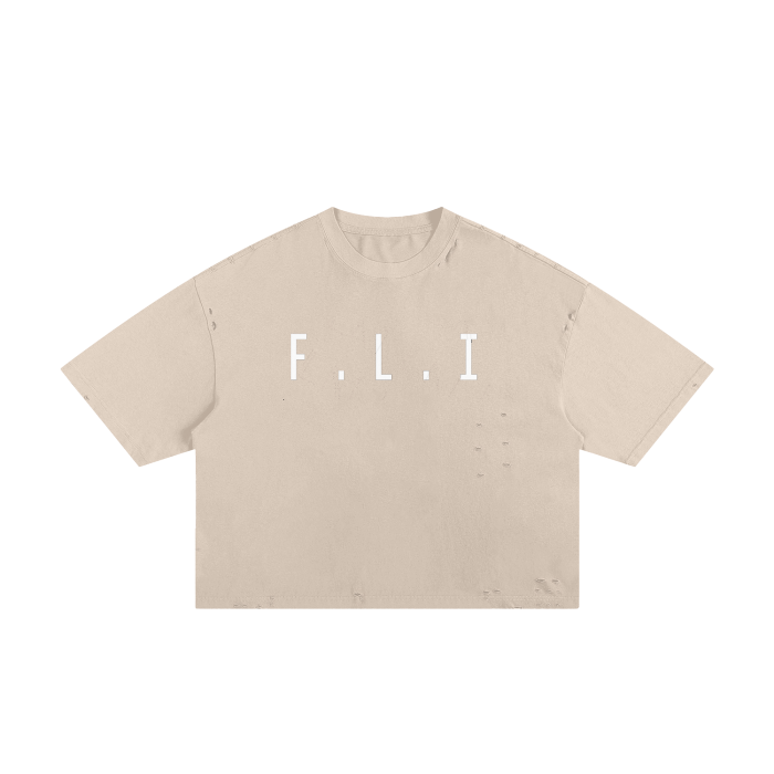 F.L.I Classic Frayed Boxy Tee - 250 GSM