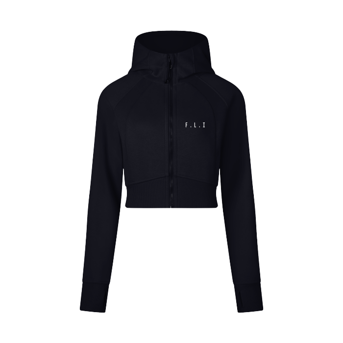 F.L.I Cropped Zip-Through Hoodie